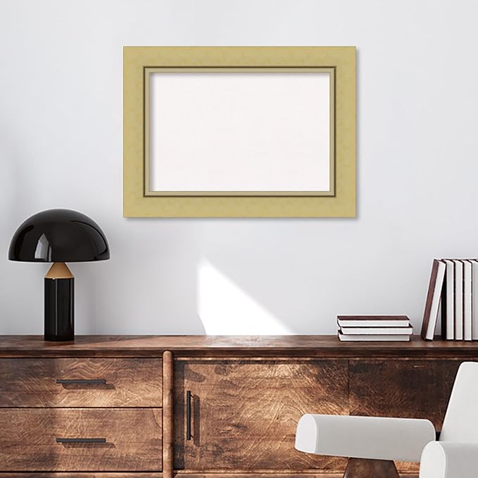 Amanti Art White Cork Board for Wall, 22x30 Vision Board with Gold Frame, Medium Corkboard Office Decor for Home Organization, Casual Corkboard Pinboard to Display Items for Home Organization in-DeskLoop Office