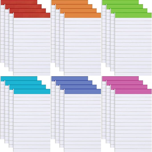 Colarr 24 Pack Legal Pads 3 x 5 Inches Lined Notepads 50 Sheets Wide Ruled Writing Pads for School College Office Business-DeskLoop Office