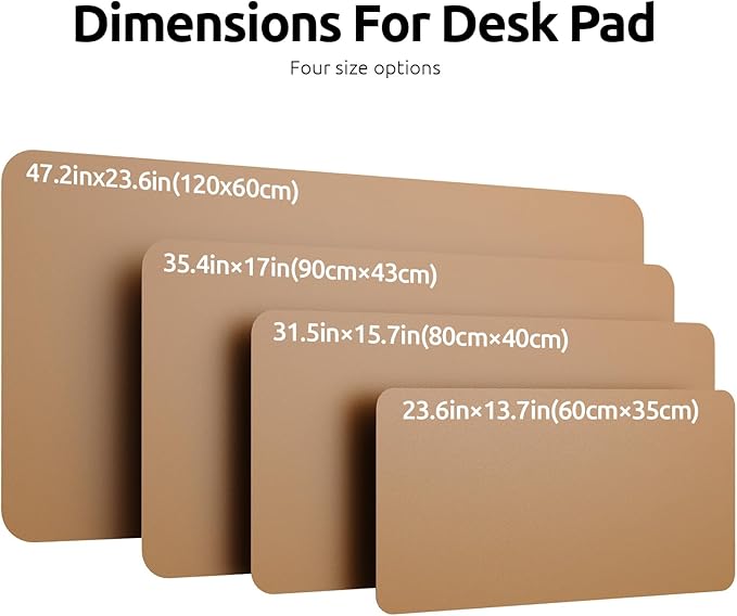 YSAGi Leather Desk Protector, Office Mat, Large Mouse Mat, Non-Slip PU Leather Blotter, Laptop Desk Mat, Waterproof Writing Pad for Office and Home (Khaki, 31.5" x 15.8")-DeskLoop Office