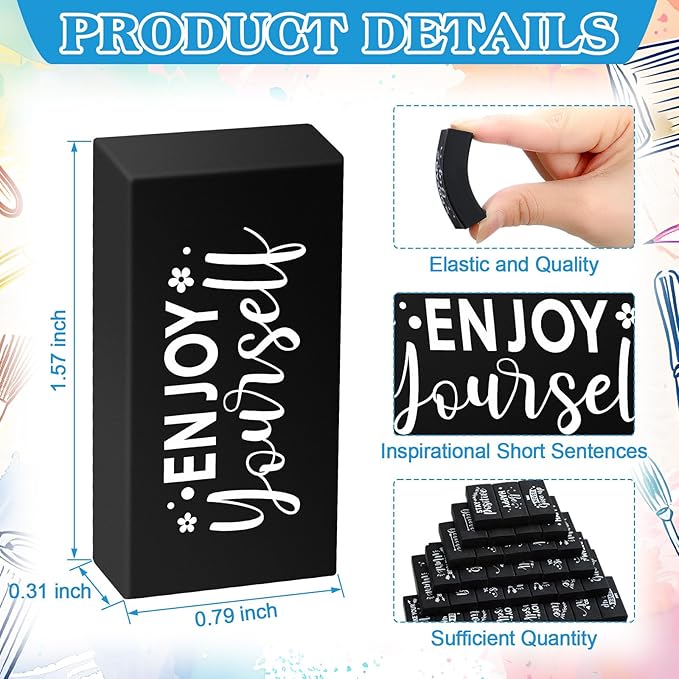 100 Pcs Inspirational Pencil Erasers Bulk for Kids Fun Motivational Eraser School Supplies Back to School Office Supplies for Classroom Office Teacher Artists (Classic)-DeskLoop Office