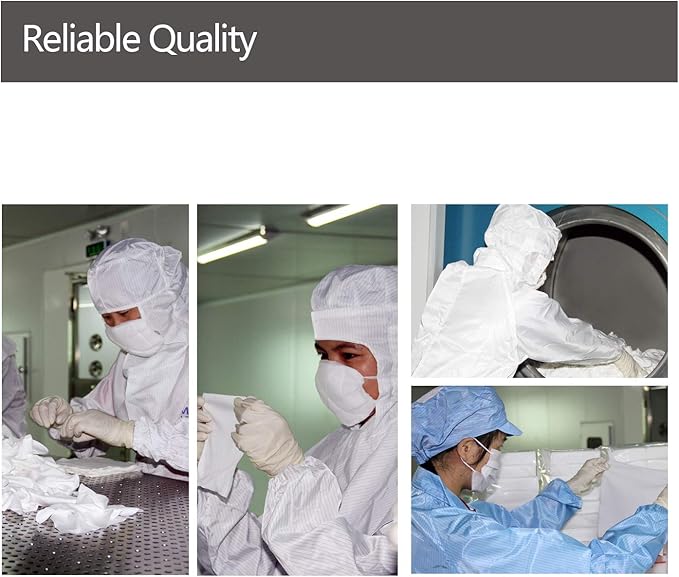 AAWipes Cleanroom Cloth Wipes 9"x9" (Bag of 150 Pcs) Double Knit 100% Polyester Wipers Lint Free Cloths with Ultra-fine Filaments, Laser Sealed Edge, Class 100 Cloths, Ultra-soft Wipes CP14009-DeskLoop Office