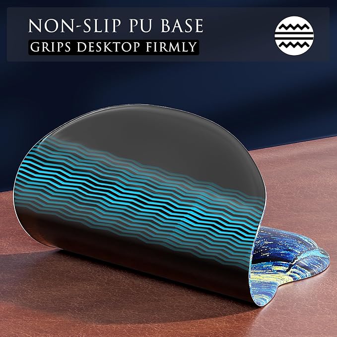 MROCO Ergonomic Mouse Pad with Gel Wrist Rest, 9.4 x 8.1 in, Starry Night | - Image 6
