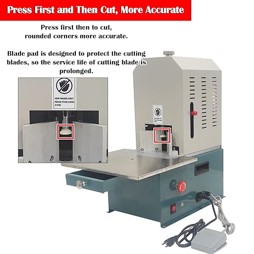 Eelectric Corner Rounder Cutter Machine, 180W Heavy Duty Paper Punch Cutter with R3 R4 R5 R6 R8 R9 R10 Seven Blades, Metal Corner Rounder Punch for Office Business Cardstock Plastic PVC-DeskLoop Office