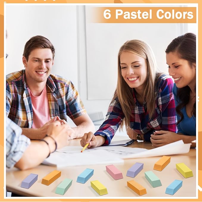 150 Pcs Pastel Classroom Decor Erasers Bulk Colorful Pencils Erasers for Students Artists Drawing Writing for School College Classroom Home Office Supplies-DeskLoop Office