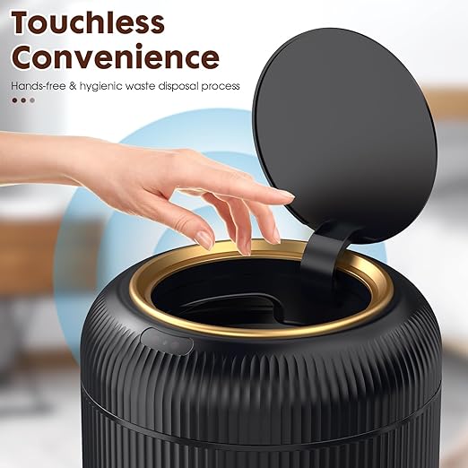 Procade Bathroom Trash Can Automatic Touchless,Motion Sensor Trash Bin,3 Gallon /11 L Smart Office Garbage can with Lid,Small Black Garbage Bin Wastebasket for Bedroom,Toilet, rv, Kitchen,Living Room-DeskLoop Office