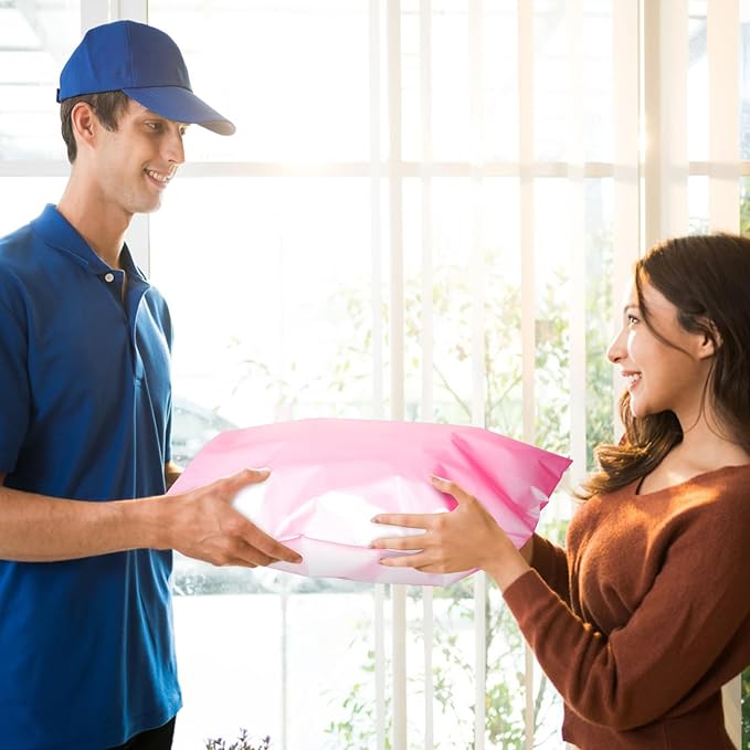 Large Poly Mailers 24x24 Inch 50 Pcs, Extra Large Shipping Bags for Clothing with Self-Sealing Tear-Resistant, Waterproof Poly Bags, Mailing Envelopes for Small Business (Pink)-DeskLoop Office