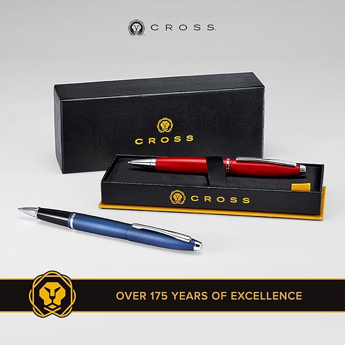 Cross Calais Refillable Ballpoint Pen Presented in a Luxury Gift Box - Medium Point, Black Ink, Matte Black-DeskLoop Office