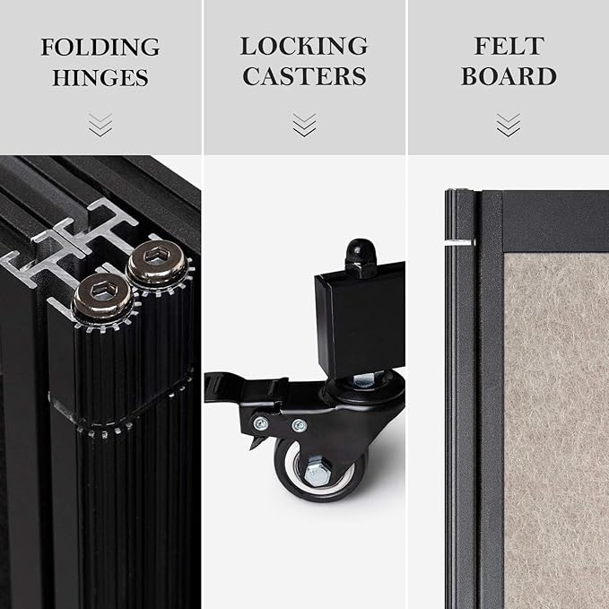 Room Partition,Folding Privacy Divider,Office Partition Dividers,Office Dividers Wall, 10'6"W x 6'7"H,Beige-DeskLoop Office