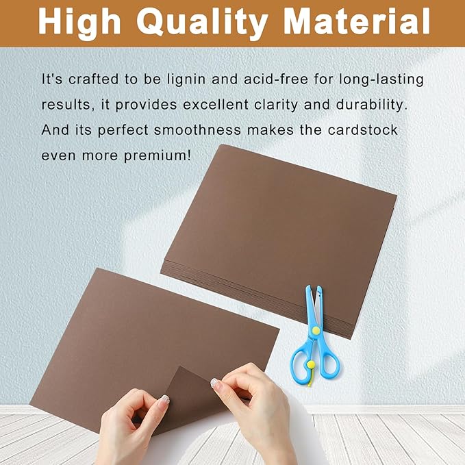 100 Sheets Coffee Color Cardstock 8.5 x 11 Scrapbooking Paper, 200gsm/75lb Heavyweight Printer Paper Card Stock for DIY Card Making, School Crafts, Thank You Cards, Certificates-DeskLoop Office