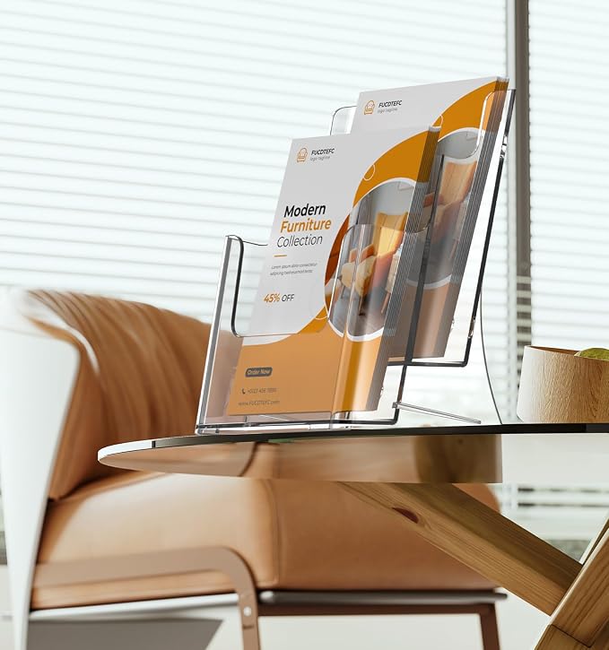 FUCDTEFC Acrylic Brochure Holder 8.5x11 & 4 x9 Inches, Pamphlet Flyer Holder - Image 9