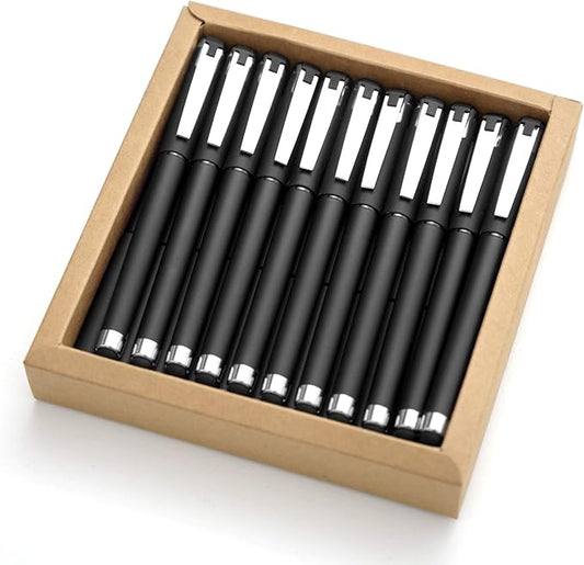 MiSiBao 0.7mm Black Ink Gel Ink Rollerball Pens 2 in 1 Medium Point Pens with Stylus Work Pen Smooth Writing for Office Black gel pen (Black-18pack)-DeskLoop Office