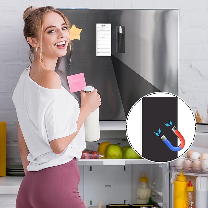 4 Pack Magnetic Note Pad for Fridge with Pen Holder, Totally 200 Sheets Magnetic To Do List, Grocery List, Shopping List, Meals Pads for Refrigerator-DeskLoop Office