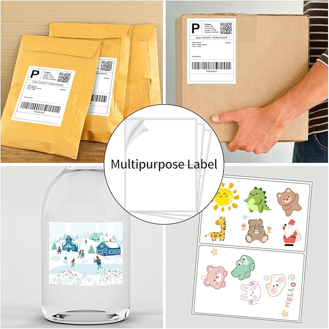 Coopaty Half Sheet Shipping Labels 8.5" x 5.5" Sticker Labels for Laser & Ink Jet Printers, 2 Per Page Self Adhesive Mailing Labels for Packages (8000 Labels)-DeskLoop Office