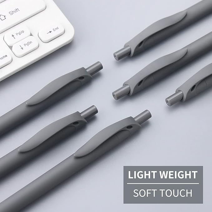 deegtran Pens Bulk, 50 Pack No Bleed Grey Barrel Click Pens, Wholesale Retractable Ballpoint Pens, Pen Medium Point, Smooth black Ink Pen, 1.0MM-DeskLoop Office