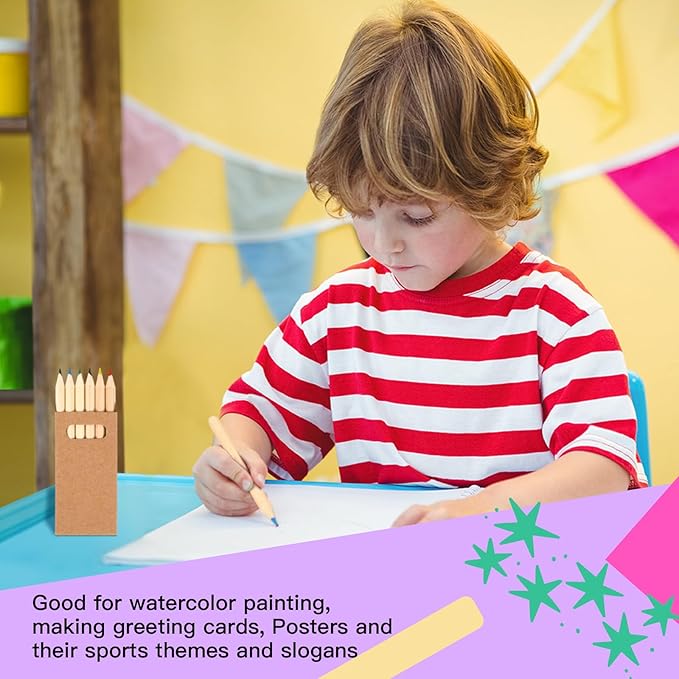 Faccito 200 Packs Mini Drawing Colored Pencils for Kids 3.5 Inch Portable Short Fat 6 Different color Pre Sharpened Pencils in Bulk for Children Painting Classroom School Supplies-DeskLoop Office