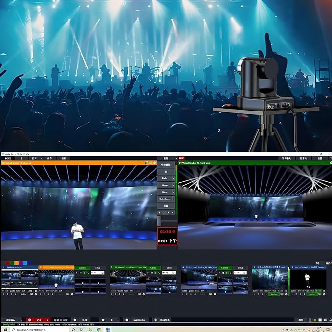 4K PTZ Camera with 20X Optical Zoom & AI Auto Tracking, HDMI/SDI/USB3.0/RJ45 Multi-Interface for Live Streaming, Video Conference & Church Events, vMix/Zoom/OBS Compatible-DeskLoop Office