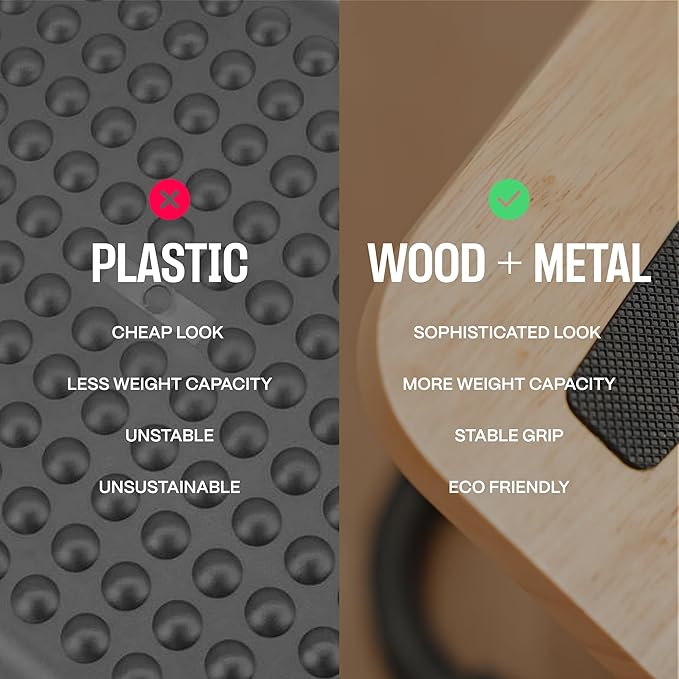 Adjustable Under Desk Foot Stool - Ergonomic Foot Rest with 7 Angles - Walnut-DeskLoop Office