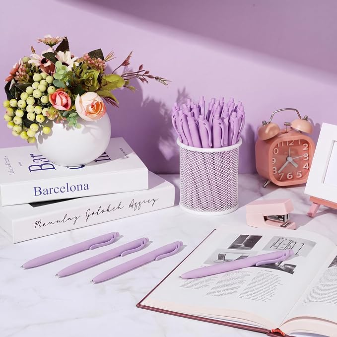 Fulmoon 50 Pcs Ballpoint Pens Bulk Retractable Comfortable Writing Pens Cute - Image 7