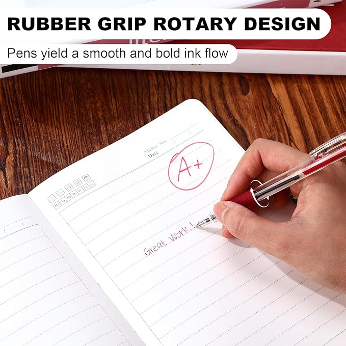 200 Pack Red Gel Ink Pens Bulk, 1.0mm Retractable Click Point Ballpoint Pens Smooth Writing with Comfortable Grip for Back to School Office Classroom Business Home Work Supplies-DeskLoop Office