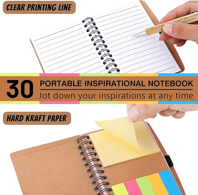 30 Sets Employee Appreciation Gifts Bulk Inspirational Spiral Notebooks with Sticky Notes Motivational Journals Ballpoint Pens Thank You Gifts for Teacher Nurse Coworker (30, Sometimes)-DeskLoop Office