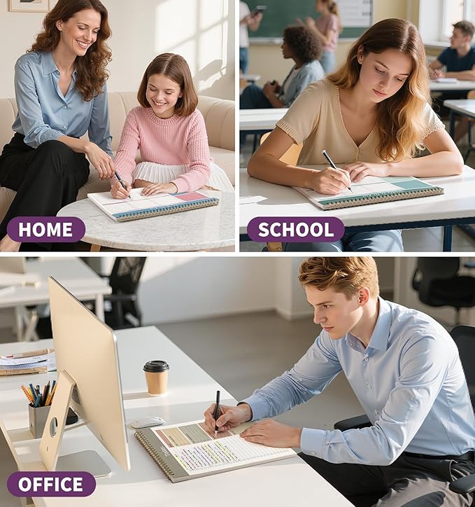 Weekly To Do List Notepad, 52 Undated Sheets (8.5"×11") Duplex-printed Weekly Planner Notepad For Work Home School Office Desk Accessories Supplies & Goal Setting Tasks - Purple-DeskLoop Office