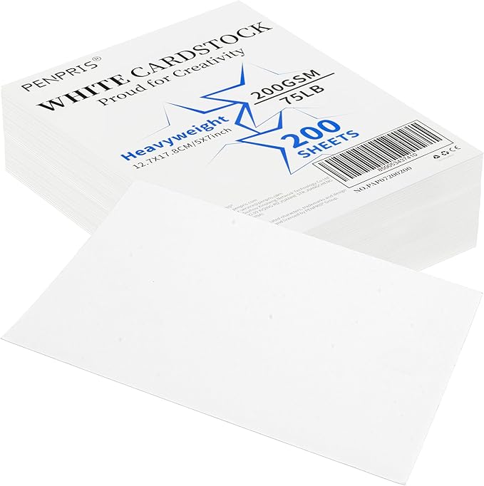 200 Sheets White Cards Blank - 5''x7'' White Card Stock 200gsm/75lb Thick Paper Cardstock, Heavy CardStock Blank for Wedding Invitations, Index Cards, Greeting, Note -PAP07200200-DeskLoop Office