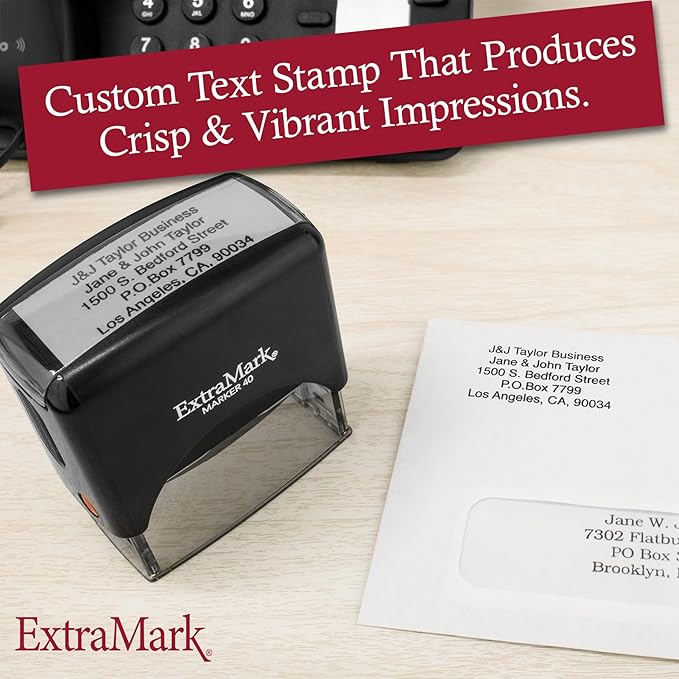 Return Address Stamp - Custom Self Inking Rubber Stamp - Personalized Stamp - Customizable Text with 15 Colors - Wedding Invitation & Housewarming Rubber Stamp-DeskLoop Office