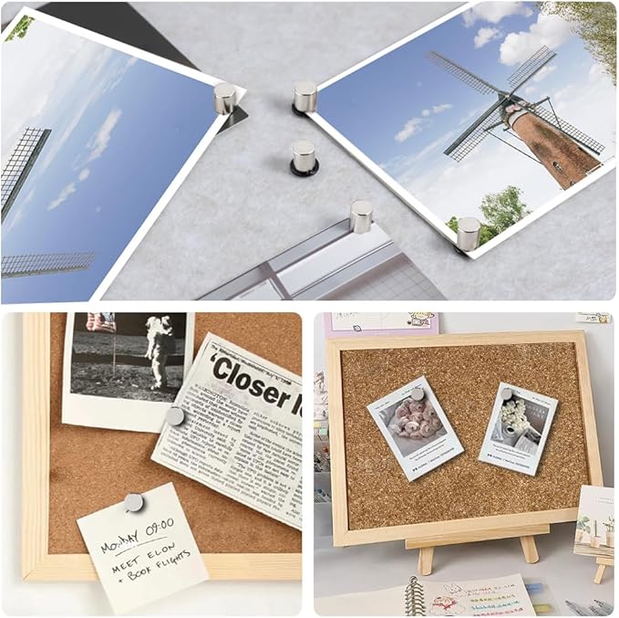 20 Sets Magnetic Pushpins, Magnet Thumbtack, Poster and Photo Hangers for Walls Bulletin Boards-DeskLoop Office