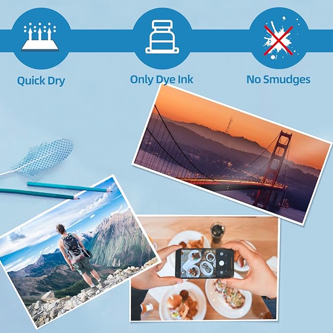 Uinkit 100 Sheets Inkjet Photo Paper Glossy 8.5x11 48lb 180Gsm Professional Photographic Paper Letter Size 8.5Mil Instant Dry Suitable for All Ink Printers-DeskLoop Office