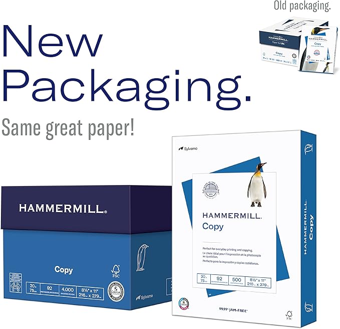 Hammermill Printer Paper, 20 lb Copy Paper, 8.5 x 11 - 1 Pallet, 40 Cases (200,000 Sheets) - 92 Bright, Made in the USA-DeskLoop Office