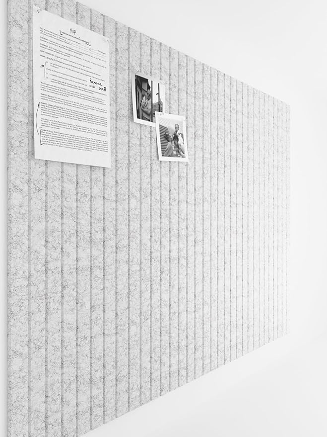 Bumusty Large Cork Board Alternative-47 x35 Felt Bulletin Board Tiles, with 30 Pushpins, 70 Adhesive Tabs, 12-Pack Slat Wall Paneling, Cork Boards for Office Push Pin Board Felt Board-Marble Gray-DeskLoop Office