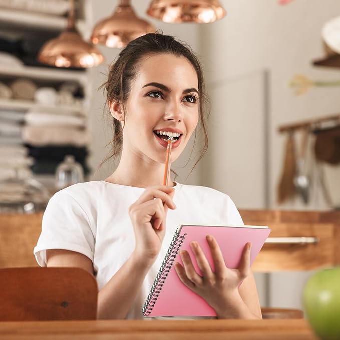 Yahenda 18 Pcs Spiral Notebook Bulk A5 Journal Lined 8.3'' x 5.5'' Writing Composition Paper Small Notepad Subject Notebook for Students Office Business Back to School Supplies (Pink)-DeskLoop Office