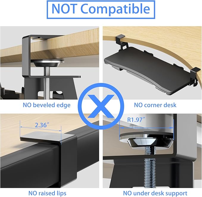 suptek Under Desk Keyboard Tray with Storage Drawer – 26.7" x 11.8" Large Workspace, Heavy-Duty C-Clamp Mount, Adjustable Height, Easy Installation – Perfect for Home Office, DSF6CT-DeskLoop Office