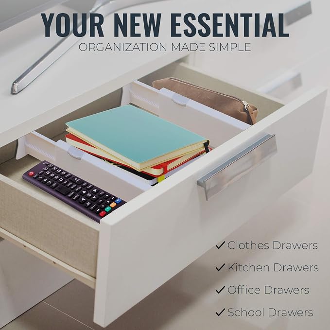 RAPTUROUS Adjustable Drawer Dividers, 2.5" Tall, Expandable 13-22", Non-Slip - Image 6