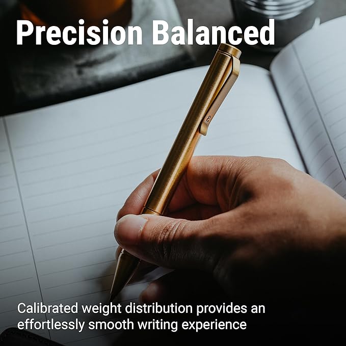 Everyman Brass Grafton Mini Twist EDC Pen with Refillable, Pocket-Size Metal Body, Luxury Mini EDC Ink Pen, Cartridge Compatible Design, Ideal Gift for Office, Business, Executive-DeskLoop Office