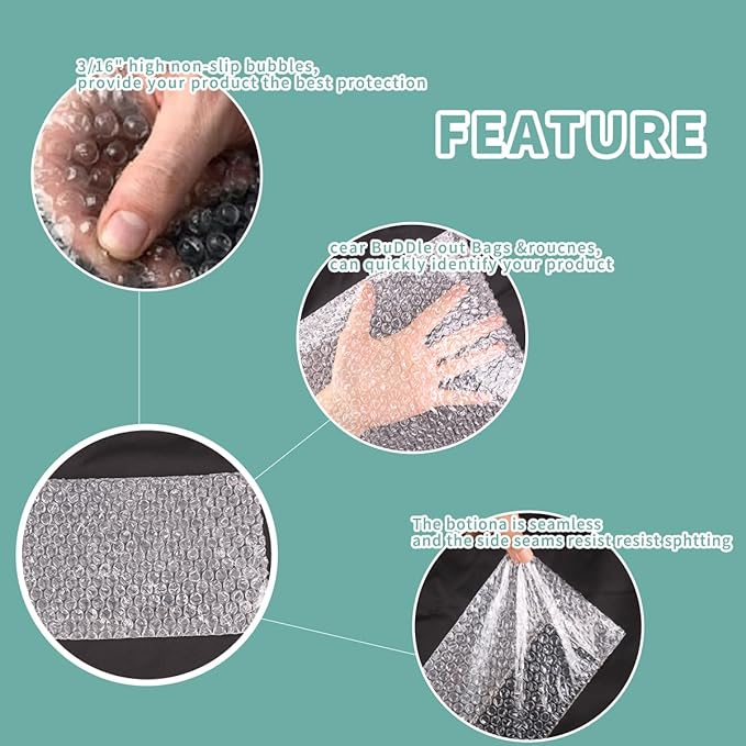 XYH 100 Pcs Bubble Pouches, 6''x8''or 8''x10'' Multiple combinations Bubble Bag for Packing, Which is Anti-Impact Come with Exquisite Sealing Label Storage Packing and Moving.-DeskLoop Office