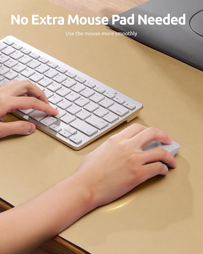 YSAGi Leather Desk Protector, Office Mat, Large Mouse Mat, Non-Slip PU Leather Blotter, Laptop Desk Pad, Waterproof Writing Pad for Office and Home (Latte, 31.5" x 15.8")-DeskLoop Office