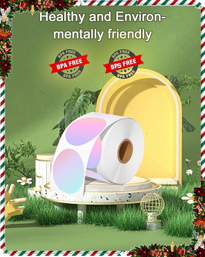 2 inch Round Thermal Labels, Thermal Printer Labels use for Barcode, Shipping, Customized, Circle Direct Thermal Stickers 500 Labels for Printer, Fantasy Purple-DeskLoop Office