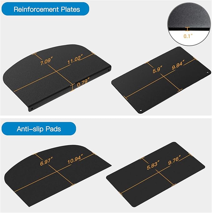 HUANUO Steel Monitor Mount Reinforcement Plate for Thin, Glass and Other Fragile Tabletop, Steel Bracket Plate Fits Most Monitor Stand C Clamp Installation-DeskLoop Office