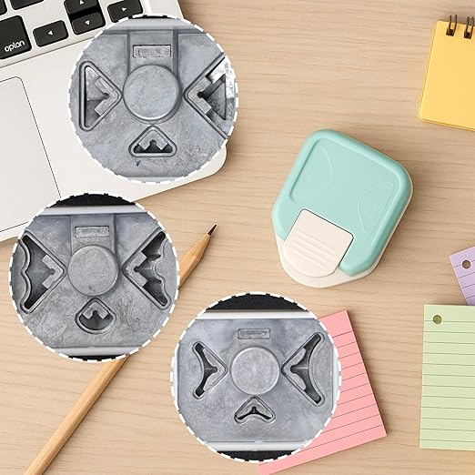 LOVEINUSA 3PCS 3-in-1 Punch Set (Rounder + Beauty Shape + Chamfer Edges), 3 Way Cutter for Scrapbooking, Photocards & DIY Paper Crafts, Works Great with Laminate, Precision Professional Cutting-DeskLoop Office