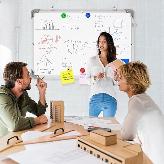 Polegas 24" X 36" Magnetic Dry Erase Board Whiteboard with Lines, Wall Hanging Monthly Calendar to Do List Schedule Board-DeskLoop Office