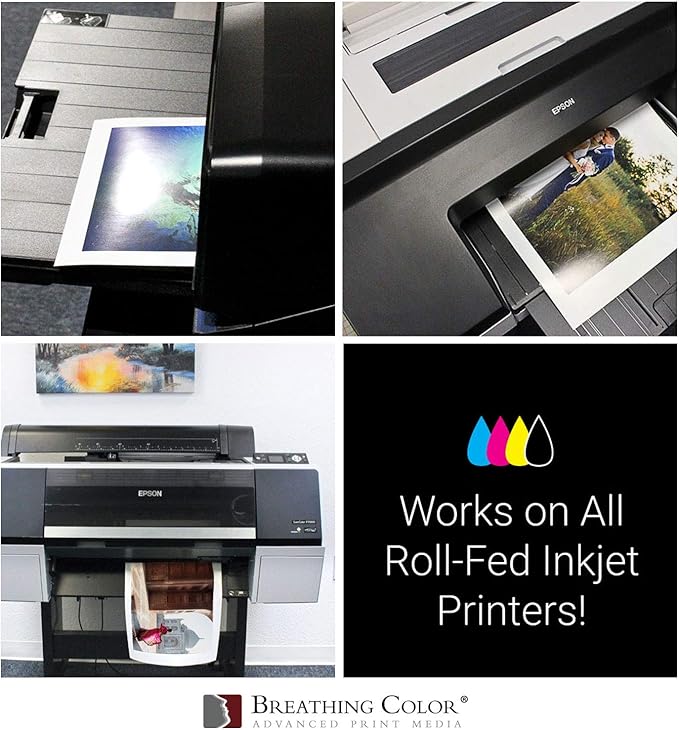 Vibrance Gloss Photo Printer Paper 10 mil 255 gsm Glossy Finish Premium Photo Paper Roll on 3inch Core 36 inches x 100 feet Works with Most Inkjet Printers Including Professional Makes and Models-DeskLoop Office