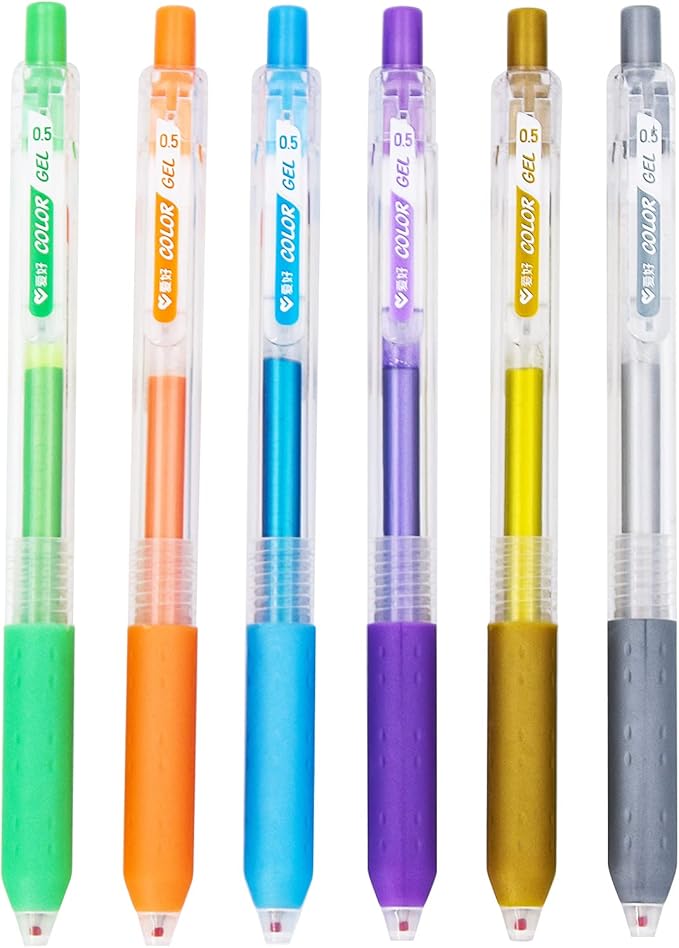 Metallic Colors Journal Planner Pens Colorful 0.5mm Markers Fine Tip Drawing Pen Porous Fineliner Pen for Bullet Journaling Writing Note Taking Coloring Art Office School Supplies (6 metallic colors)-DeskLoop Office