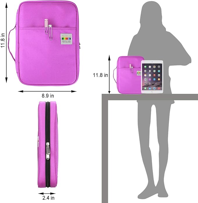 YOUSHARES 166 Slots Colored Pencil Case, 110 Slots Gel Pens fo Coloring Case Organizer, Handy Multilayer Color Pencil Holder for Glitter Gel Pens, Refills, Colored Pencils for Adults & Artist (Purple)-DeskLoop Office