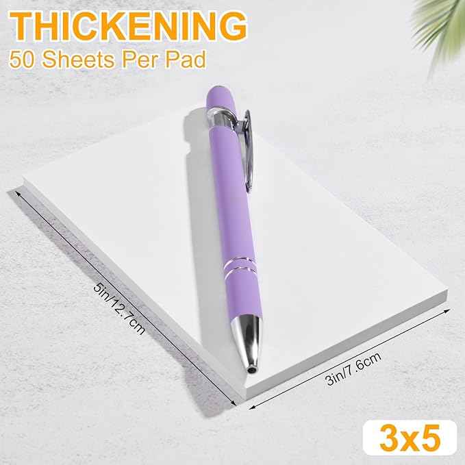 Fainne 3 x 5 Inch Paper Note Pads White Memo Pad Blank Writing Memo Scratch Paper for Waitress Waiter Book to Do Grocery List Small Notebook Restaurant Checkbook, White(200 Pack)-DeskLoop Office