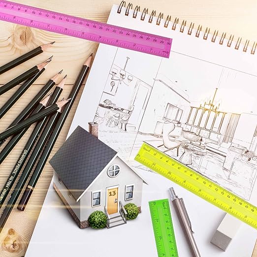 64 Pack Rulers Bulk for Classroom 12 inch, Plastic Clear Rulers for Office Back to School Supplies with Inches and Centimeters-DeskLoop Office