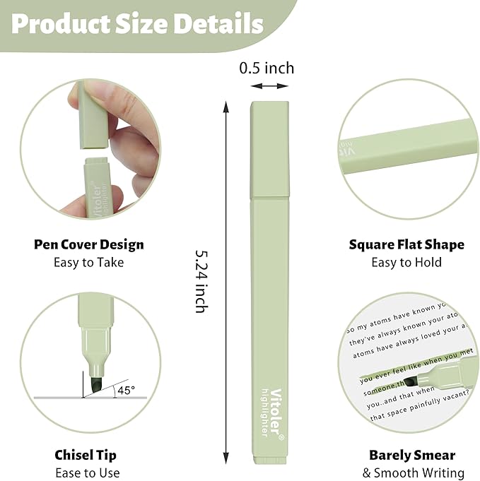 Highlighters Assorted Colors,10Pcs Bible Highlighters and Pens No Bleed, Assorted Colors, Pastel Set, Cute Marker Pens-DeskLoop Office