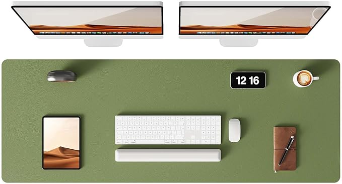 YSAGi Leather Desk Pad Protector, Office Desk Mat, Large Mouse Pad, Non-Slip PU Leather Desk Blotter, Laptop Desk Pad, Waterproof Desk Writing Pad for Office and Home (Green, 47" x 17")-DeskLoop Office