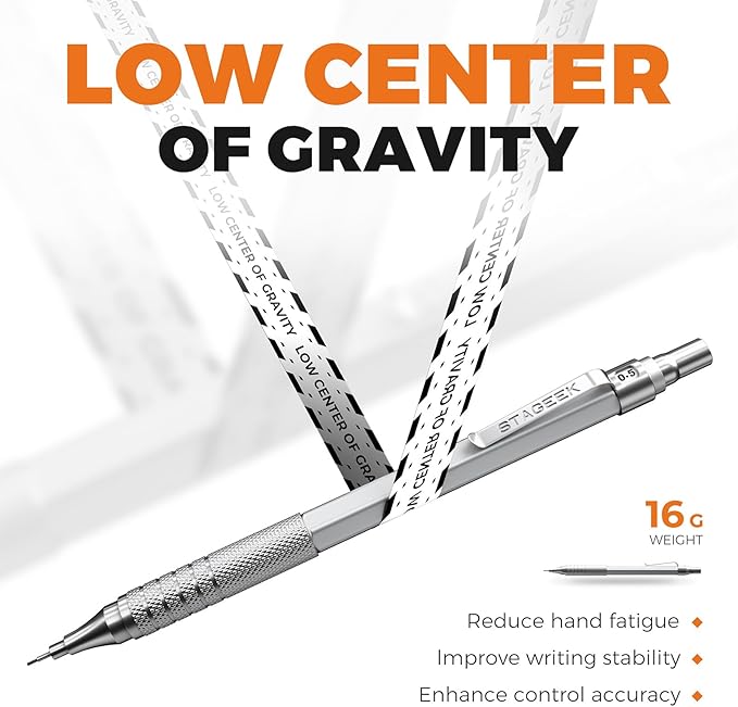 35Pcs Art Mechanical Pencil Set with Case, 0.5 0.7 0.9 2.0 Graphite Metal Drawing Drafting Pencils, Sharpener Erasers 384PCS Lead Refills (6B 4B 2B HB 2H 4H Colors)Pencils for Writing Sketching,Silver-DeskLoop Office