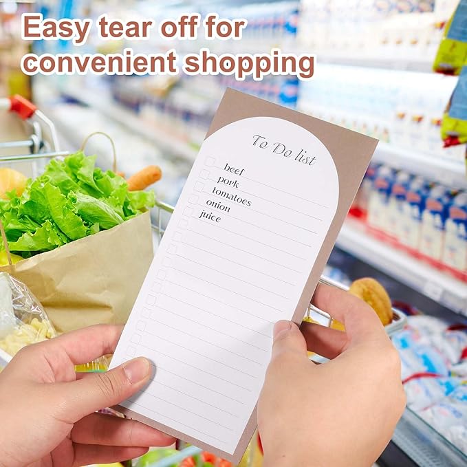 4 Pack Magnetic To Do List for Refrigerator with Pen Holder, Totally 200 Sheets Magnetic Fridge Notepad Magnetic Shopping List Pad for Fridge(Morandi Design)-DeskLoop Office